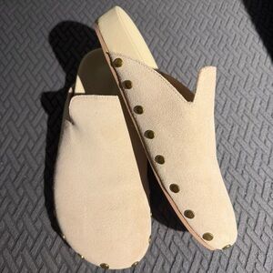 J.Crew ‘Pacific’ Suede Studded Mules in ‘Candlelight’ ASO Meghan Markle